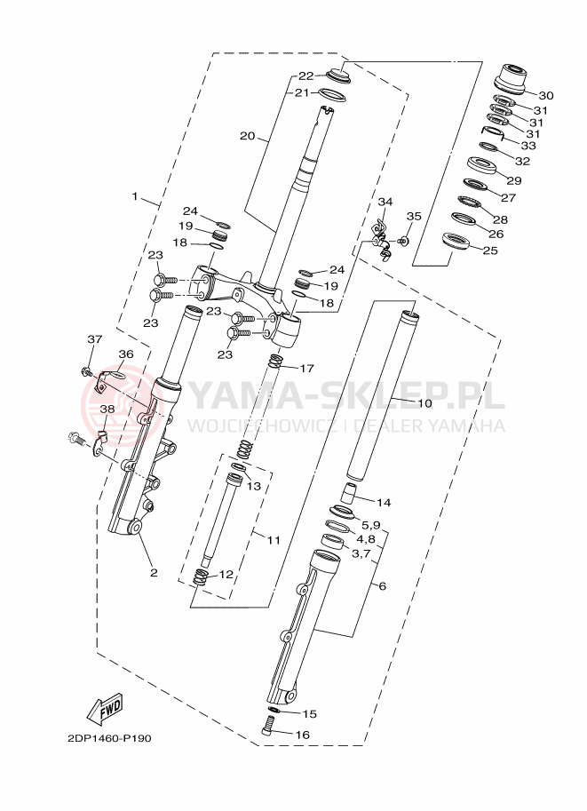 Schemat "Półki zawieszenia" do Yamaha GPD125-A