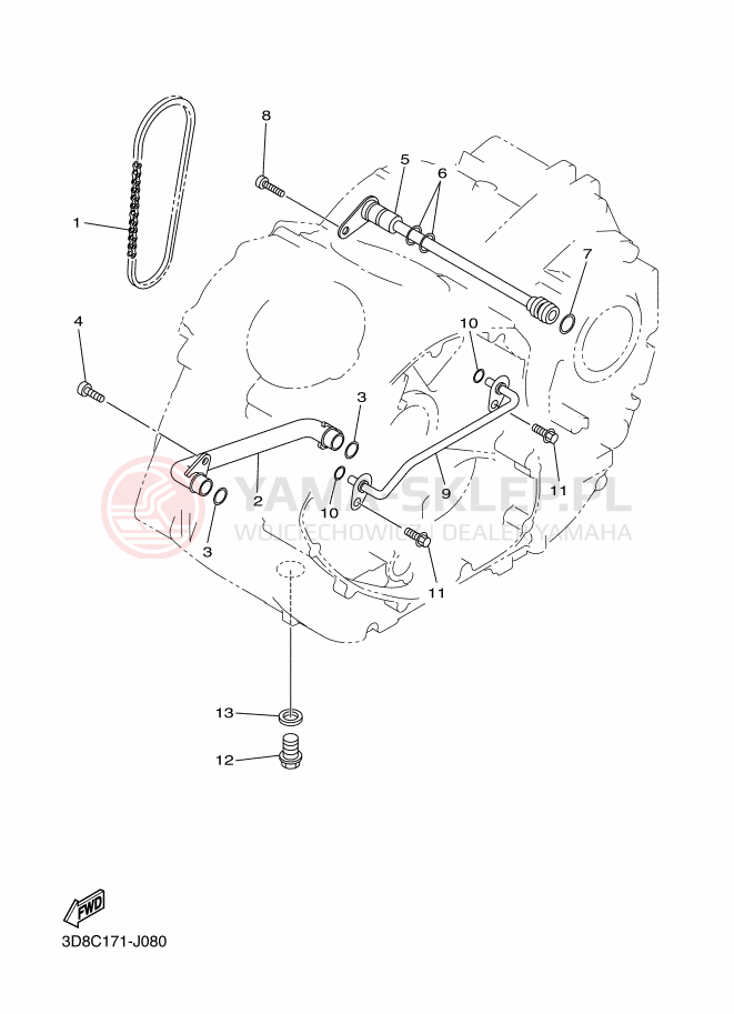 Schemat "Pompa olejowa" do Yamaha XVS1300A