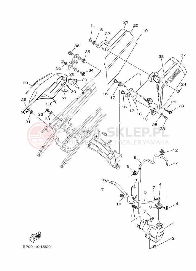 Schemat "Pokrywa boczna" do Yamaha SUPER TENERE ABS