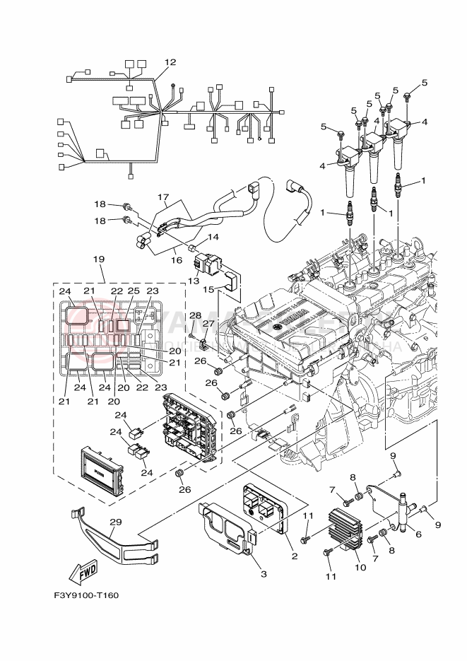 Schemat "układ elektryczny" do Yamaha EX SPORT