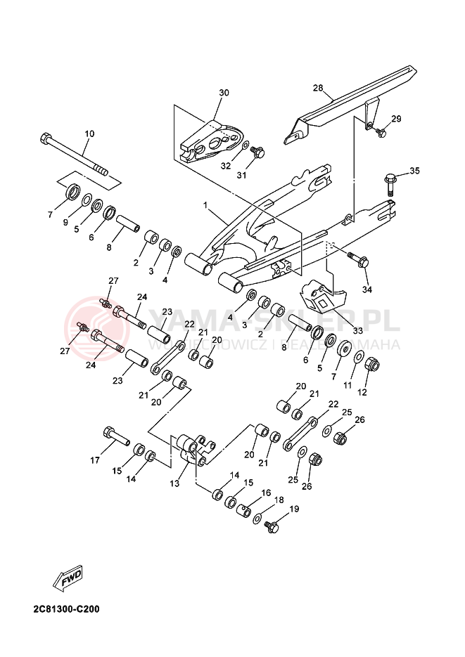 Schemat "wahacz" do Yamaha DT125X