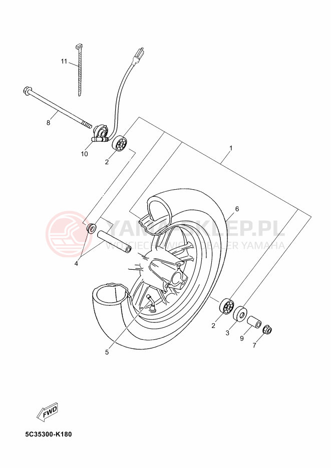Schemat "Koło przód" do Yamaha NEOS
