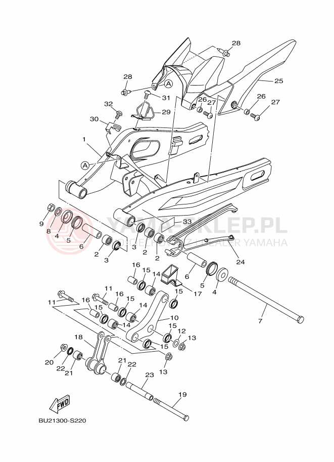 Schemat "wahacz" do Yamaha MT-07 ABS