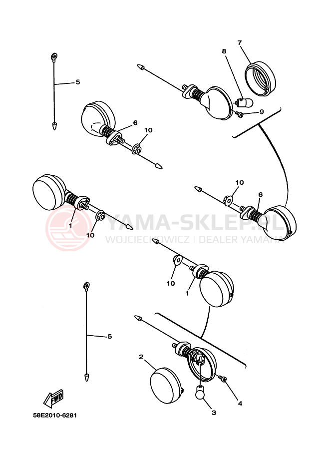 Schemat "kierunkowskazy" do Yamaha YB-1
