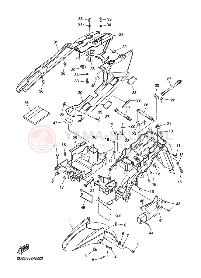 Schemat "błotnik" do Yamaha FJR1300AS