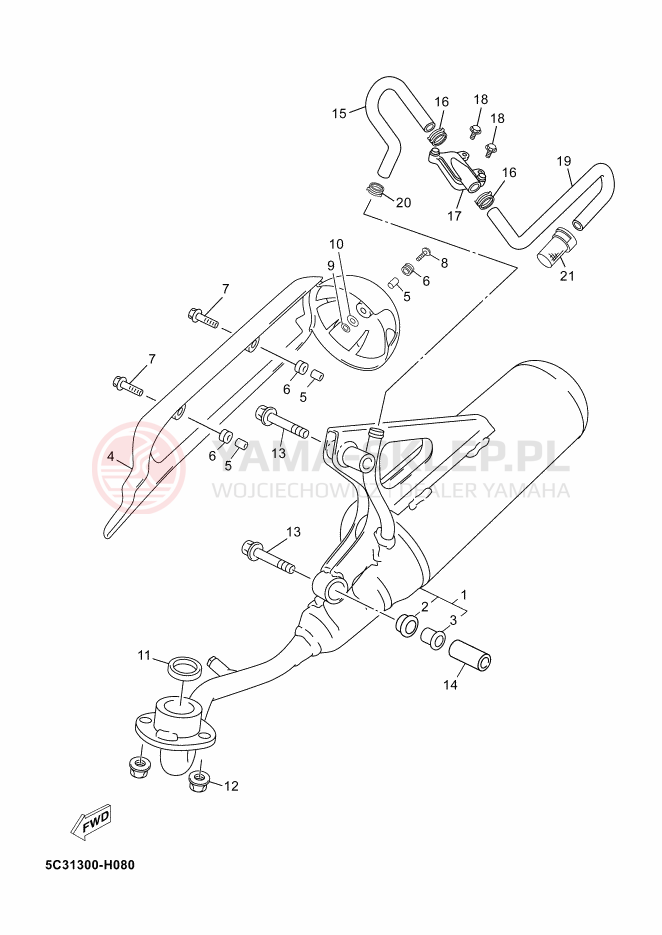 Schemat "Wydech końcowy" do Yamaha NEOS