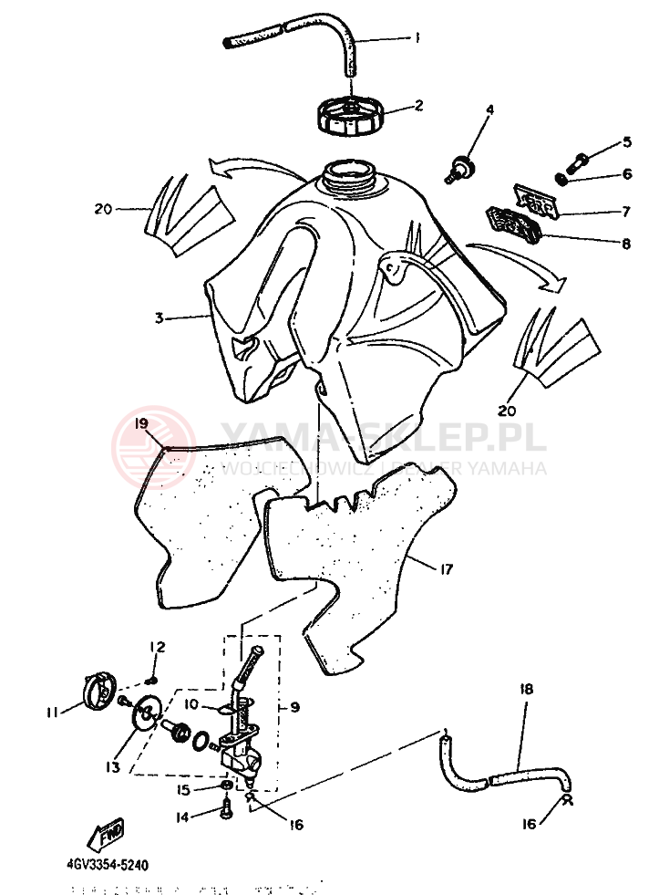Schemat "zbiornik paliwa" do Yamaha TT600S