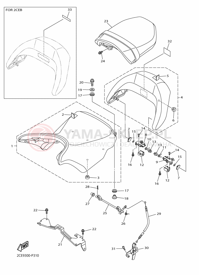 Schemat "siedzenie" do Yamaha VMAX17