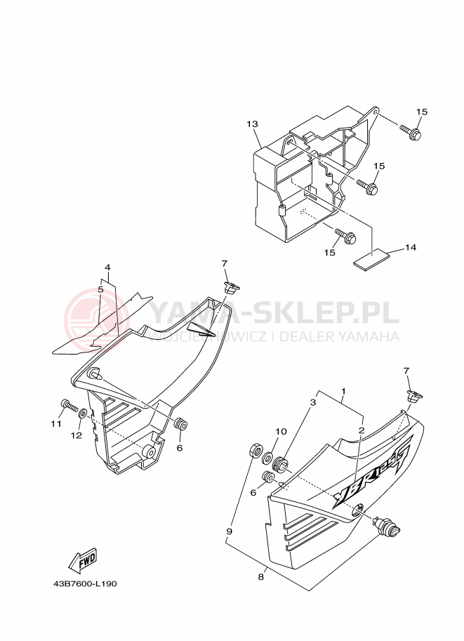 Schemat "Pokrywa boczna" do Yamaha YBR125EGS