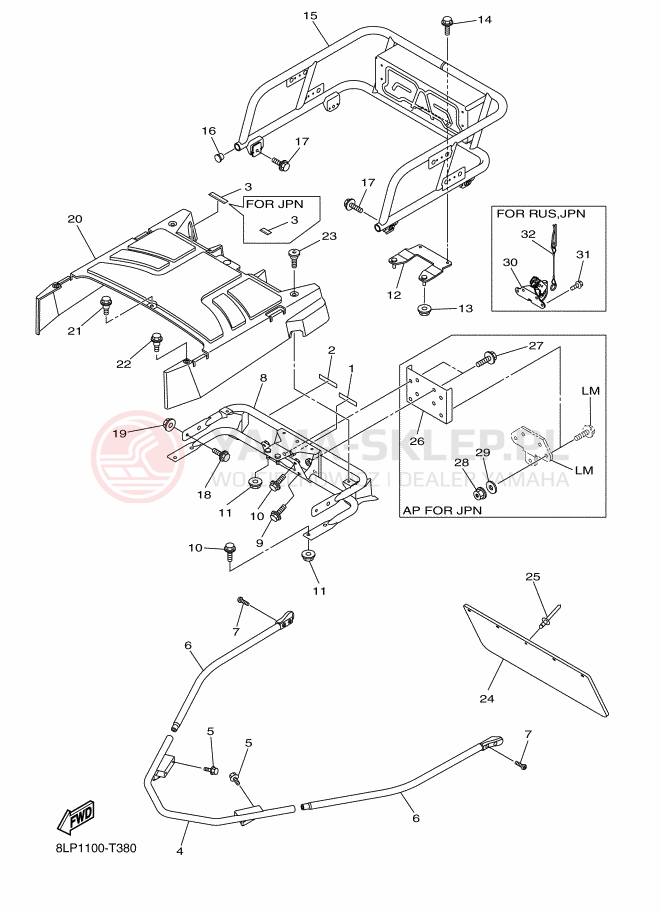 Schemat "zderzak" do Yamaha VK PROFESSIONAL II EPS