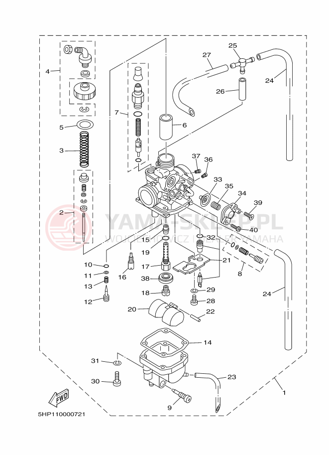 Schemat "Gaźnik" do Yamaha TT-R125E