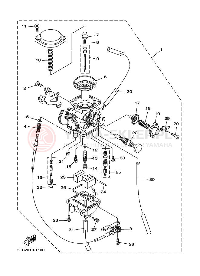 Schemat "Gaźnik" do Yamaha TW200