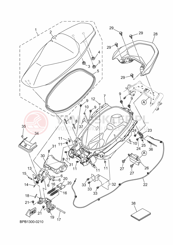 Schemat "siedzenie" do Yamaha NMAX 125 TECH MAX