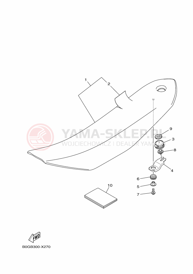 Schemat "siedzenie" do Yamaha YZ85