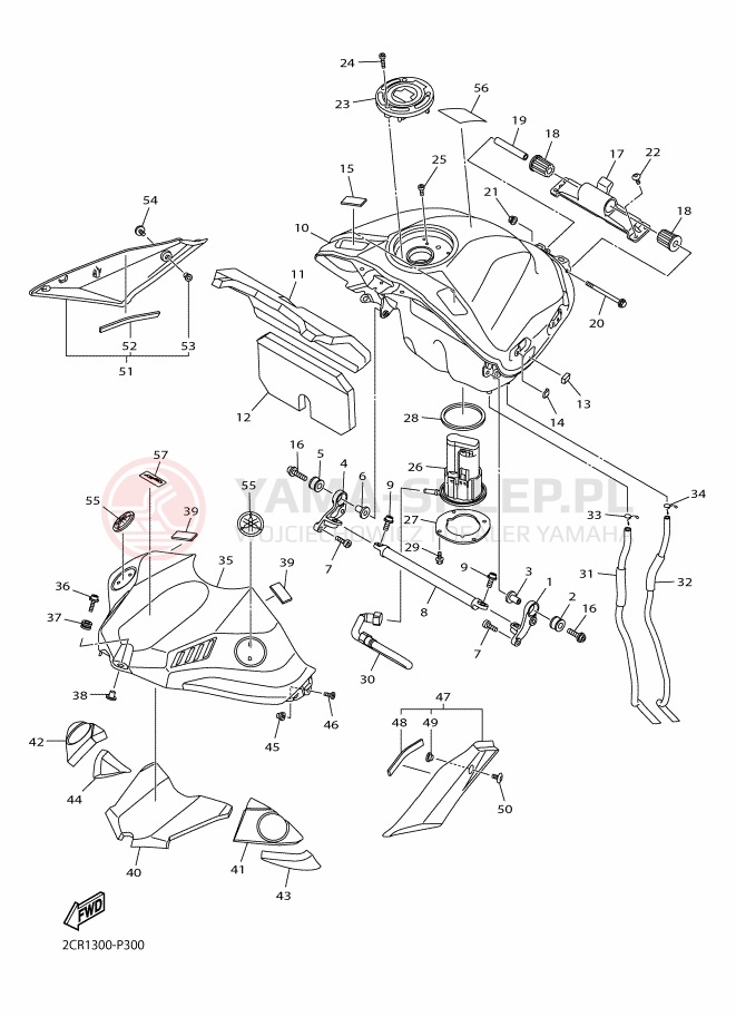 Schemat "zbiornik paliwa" do Yamaha YZF-R1