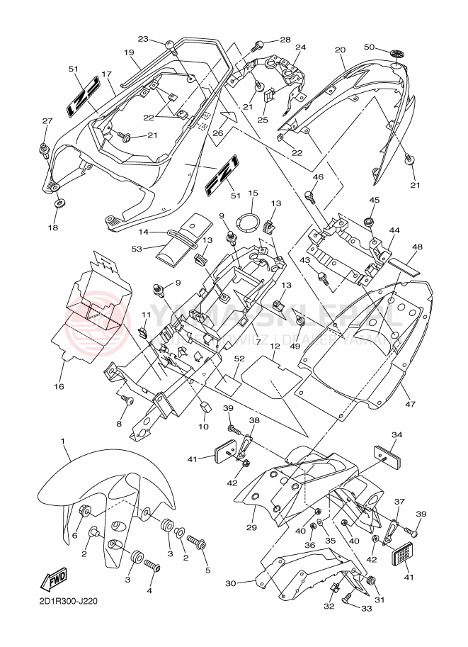 Schemat "błotnik" do Yamaha FAZER