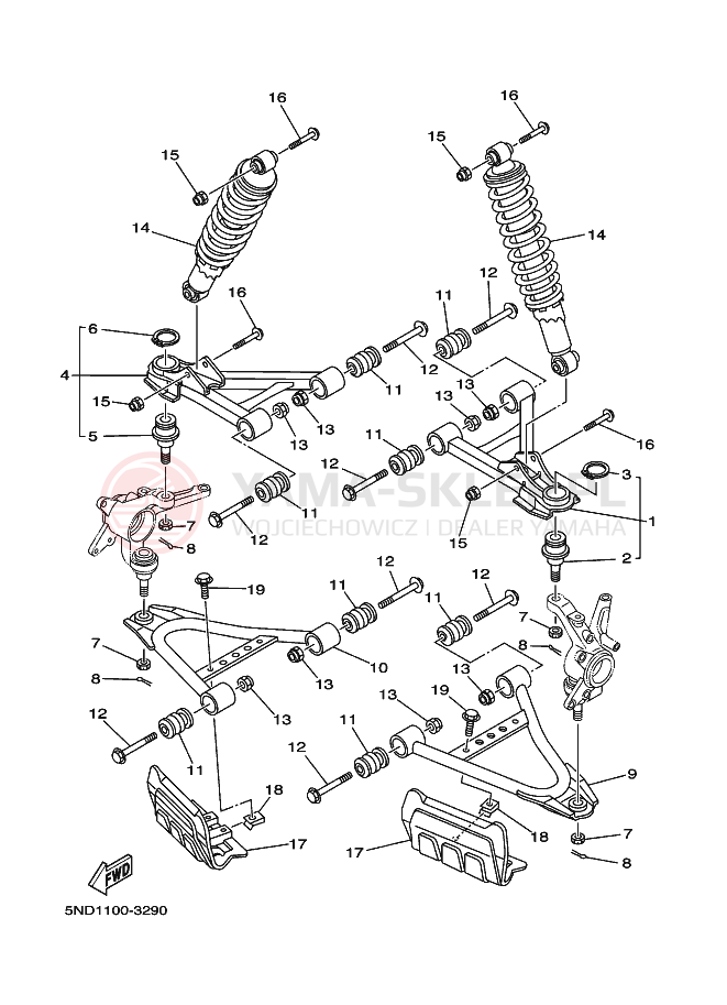 Schemat "Koło przód" do Yamaha WOLVERINE 4WD