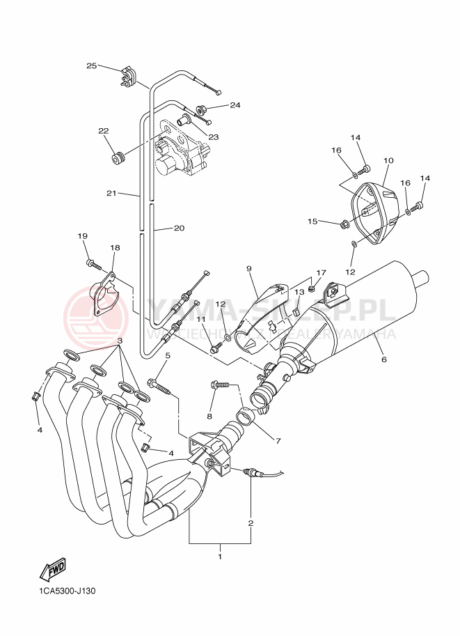 Schemat "Wydech końcowy" do Yamaha FAZER