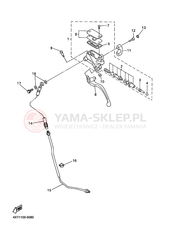 Schemat "Pompa hamulcowa przednia" do Yamaha XVZ13TF ROYALSTAR VENTURE