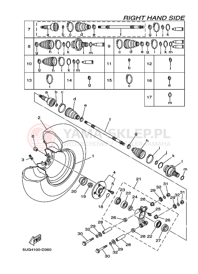 Schemat "TYLNE KOŁO 2" do Yamaha RHINO