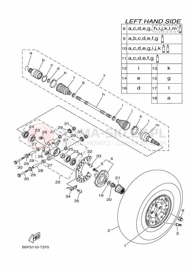 Schemat "Koło tył" do Yamaha VIKING