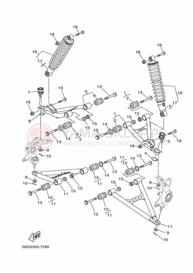 Schemat "Koło przód" do Yamaha KODIAK 450