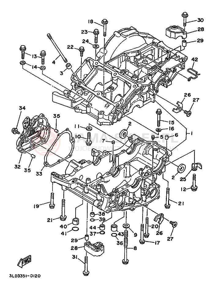 Schemat "Obudowa silnika" do Yamaha XTZ750 SUPERTENERE