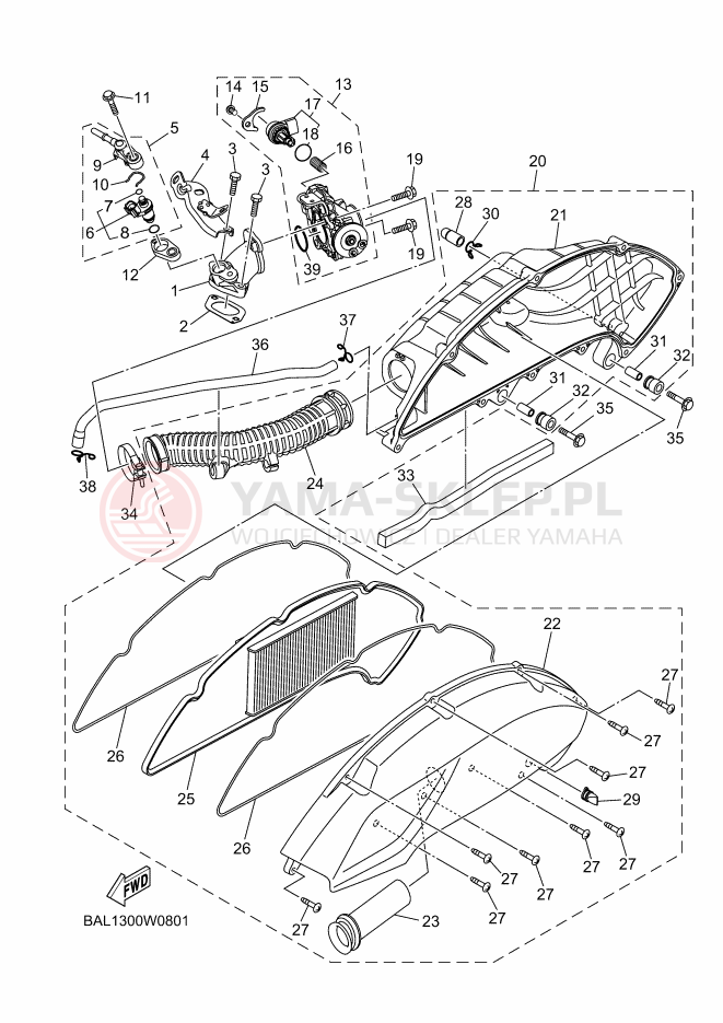 Schemat "Wtrysk paliwa" do Yamaha NMAX 125