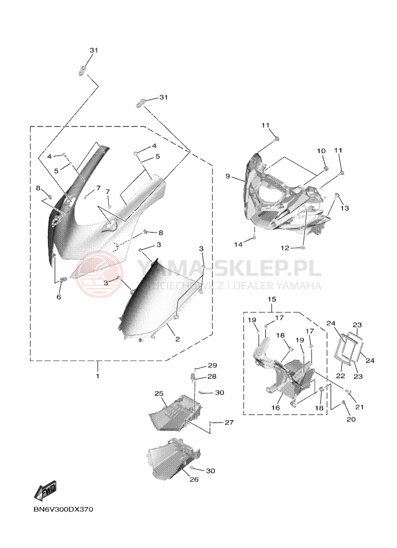 Schemat "elementy nadwozia" do Yamaha YZF-R6