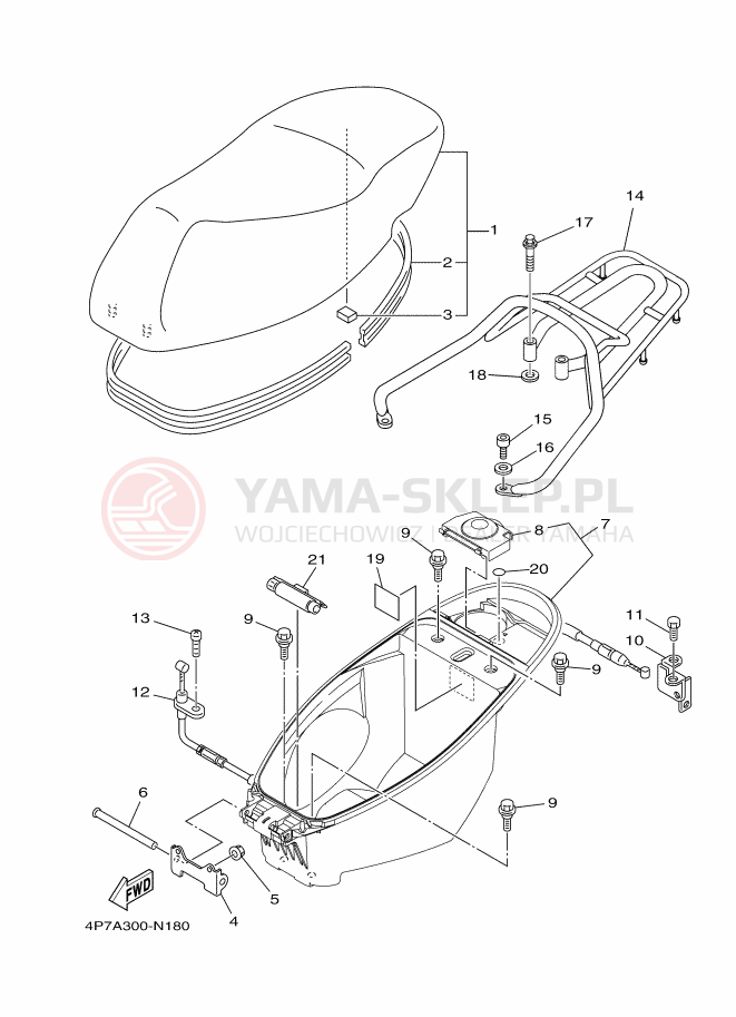 Schemat "siedzenie" do Yamaha VITY