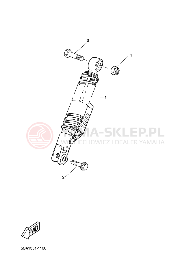 Schemat "zawieszenie tył" do Yamaha AEROX