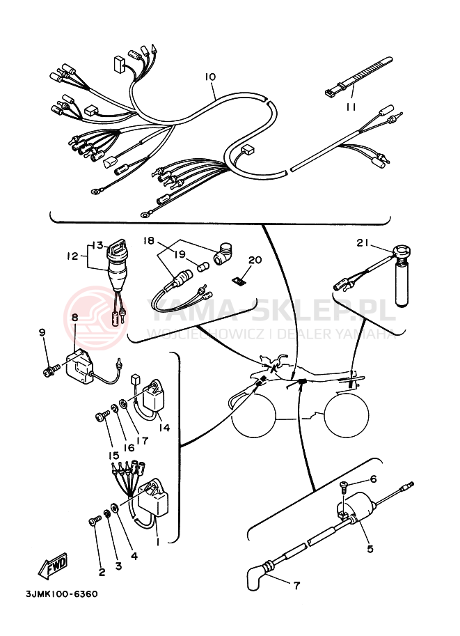 Schemat "układ elektryczny" do Yamaha BLASTER