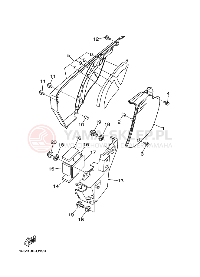 Schemat "Pokrywa boczna" do Yamaha TT-R230 TTR230V