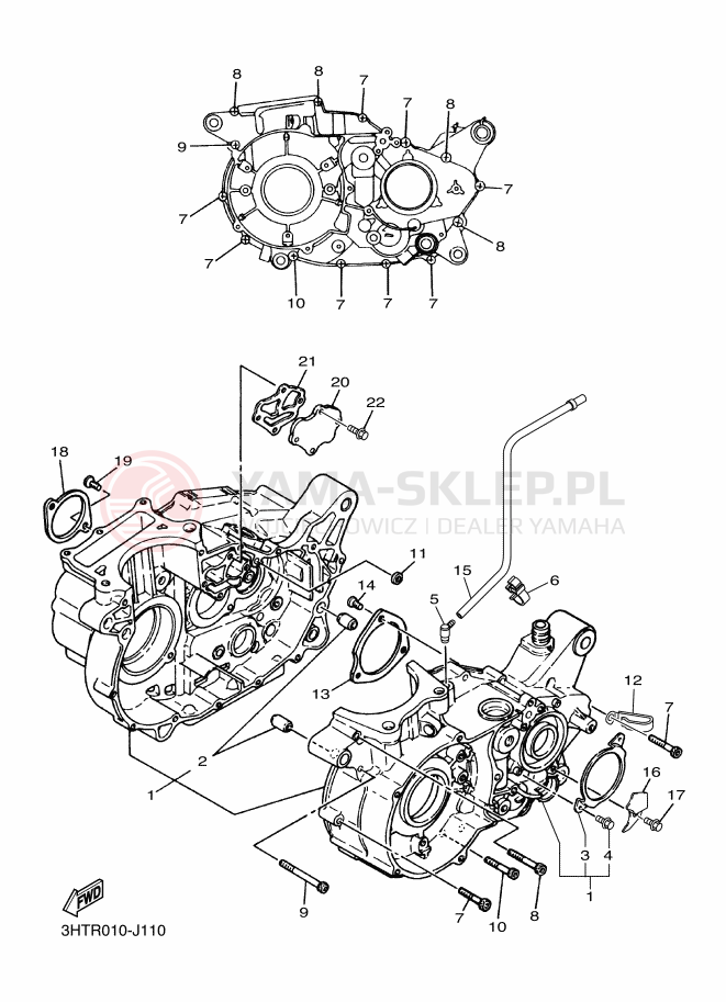 Schemat "Obudowa silnika" do Yamaha SR400