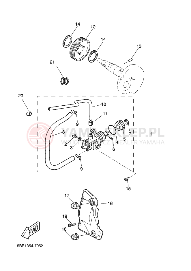 Schemat "Pompa olejowa" do Yamaha AEROX