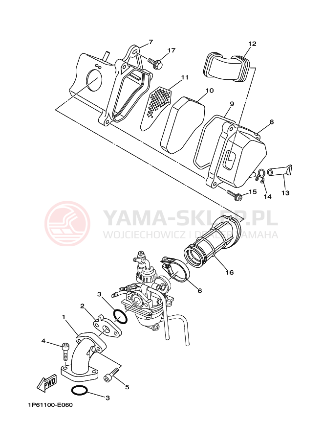 Schemat "Wtrysk paliwa" do Yamaha TT-R50E