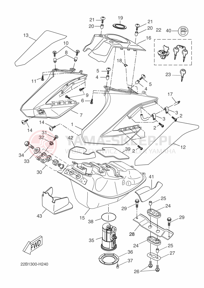 Schemat "zbiornik paliwa" do Yamaha WR125R