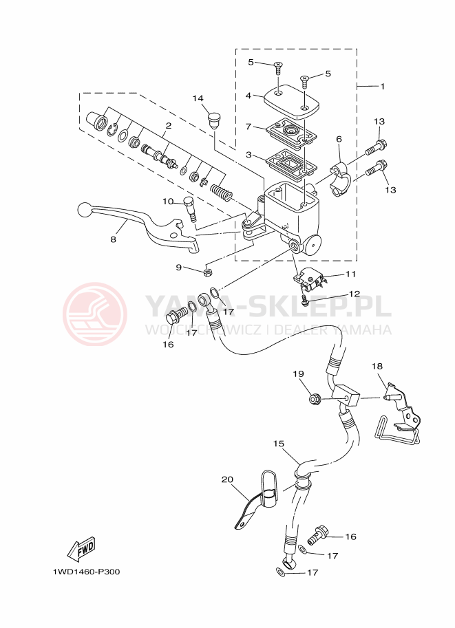 Schemat "Pompa hamulcowa przednia" do Yamaha YZF-R25