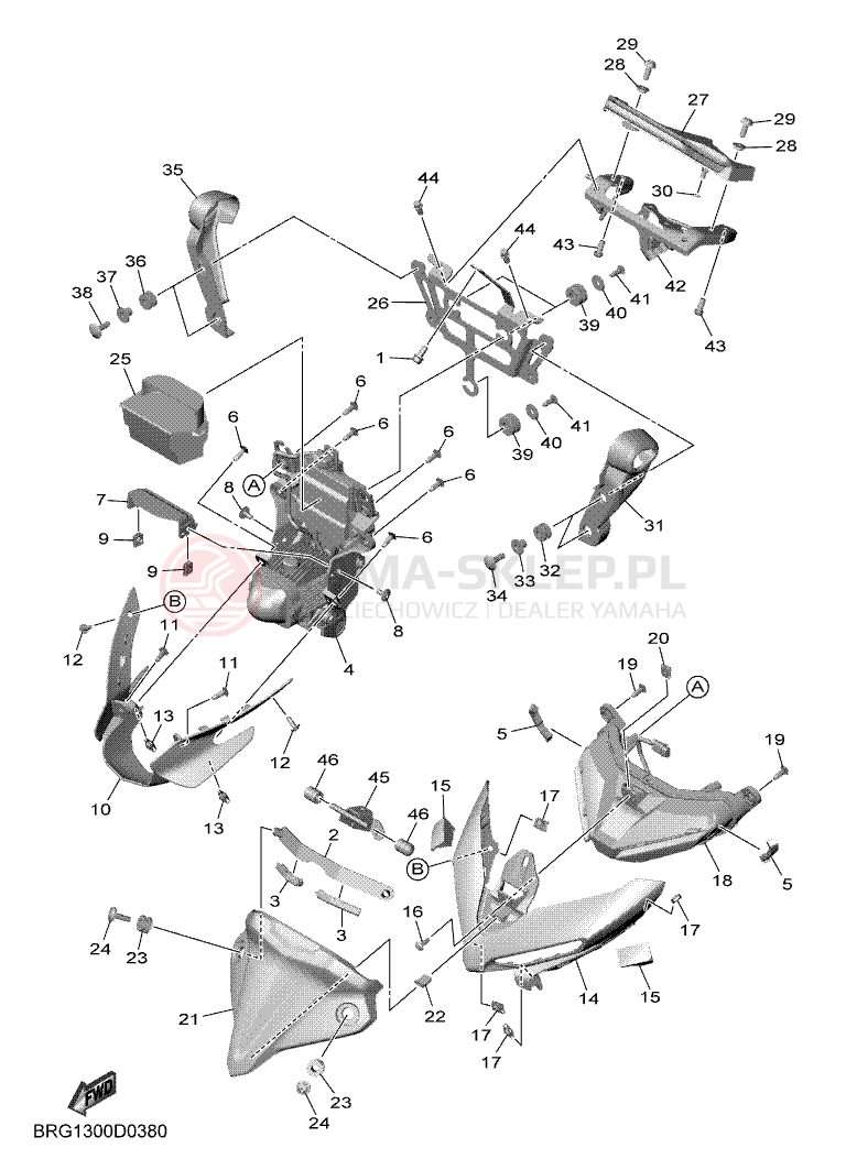 Schemat "Lampa przód" do Yamaha MT-03
