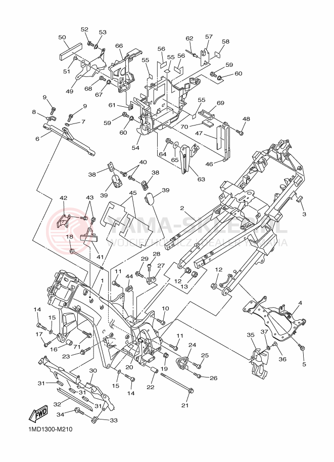 Schemat "rama" do Yamaha FJR1300-AS
