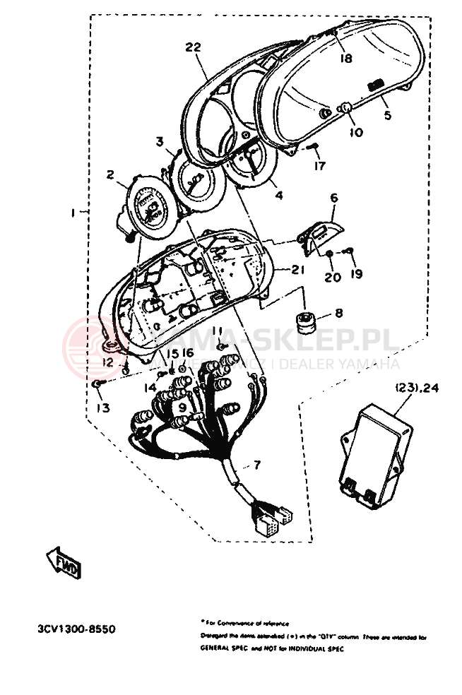 Schemat "licznik" do Yamaha FJ1200