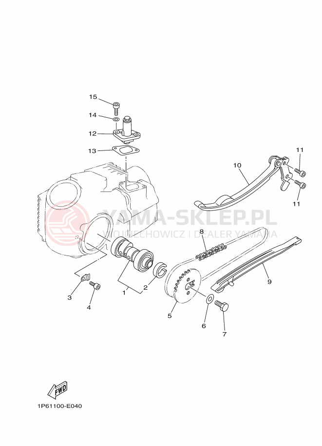 Schemat "Wałek rozrządu" do Yamaha TT-R50E