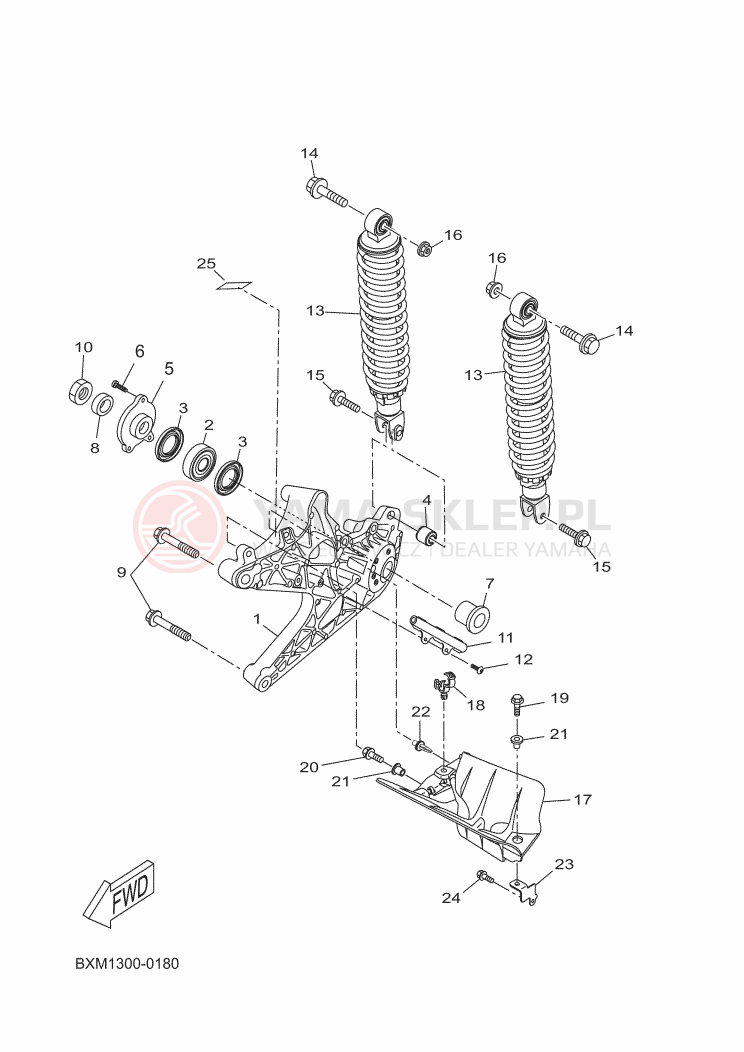 Schemat "wahacz" do Yamaha XMAX 125