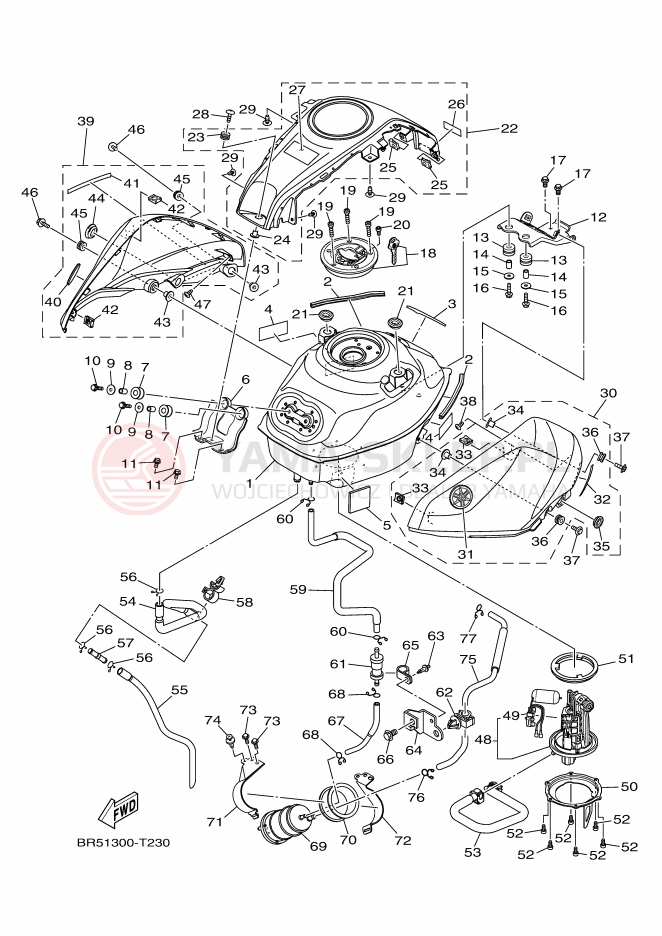 Schemat "zbiornik paliwa" do Yamaha YZF-R3