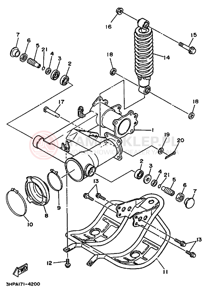 Schemat "wahacz" do Yamaha YFM350
