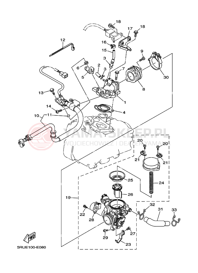Schemat "Wtrysk paliwa" do Yamaha MAJESTY400