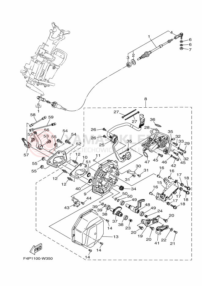 Schemat "Układ chlodzenia" do Yamaha GP1800D-W