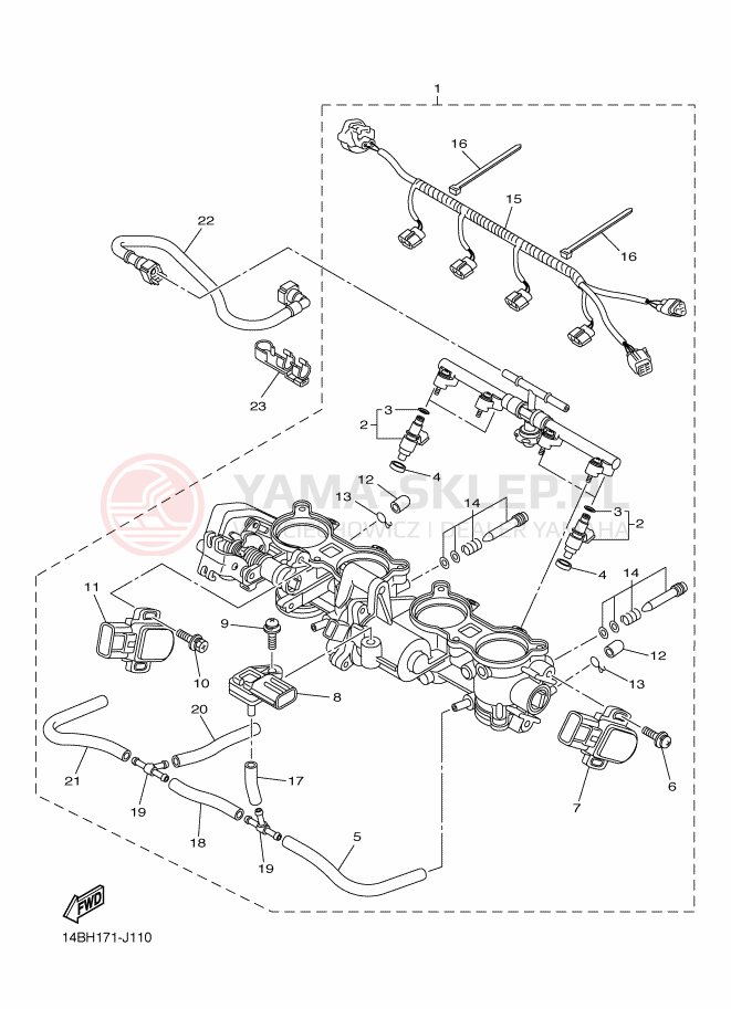 Schemat "Wtrysk paliwa" do Yamaha YZF-R1