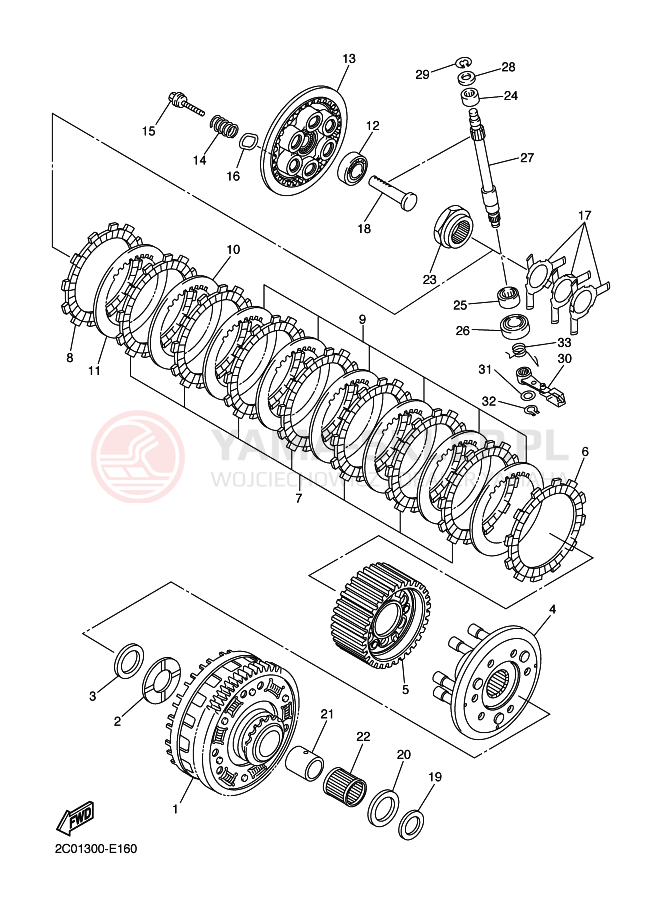 Schemat "sprzęgło" do Yamaha YZF-R6