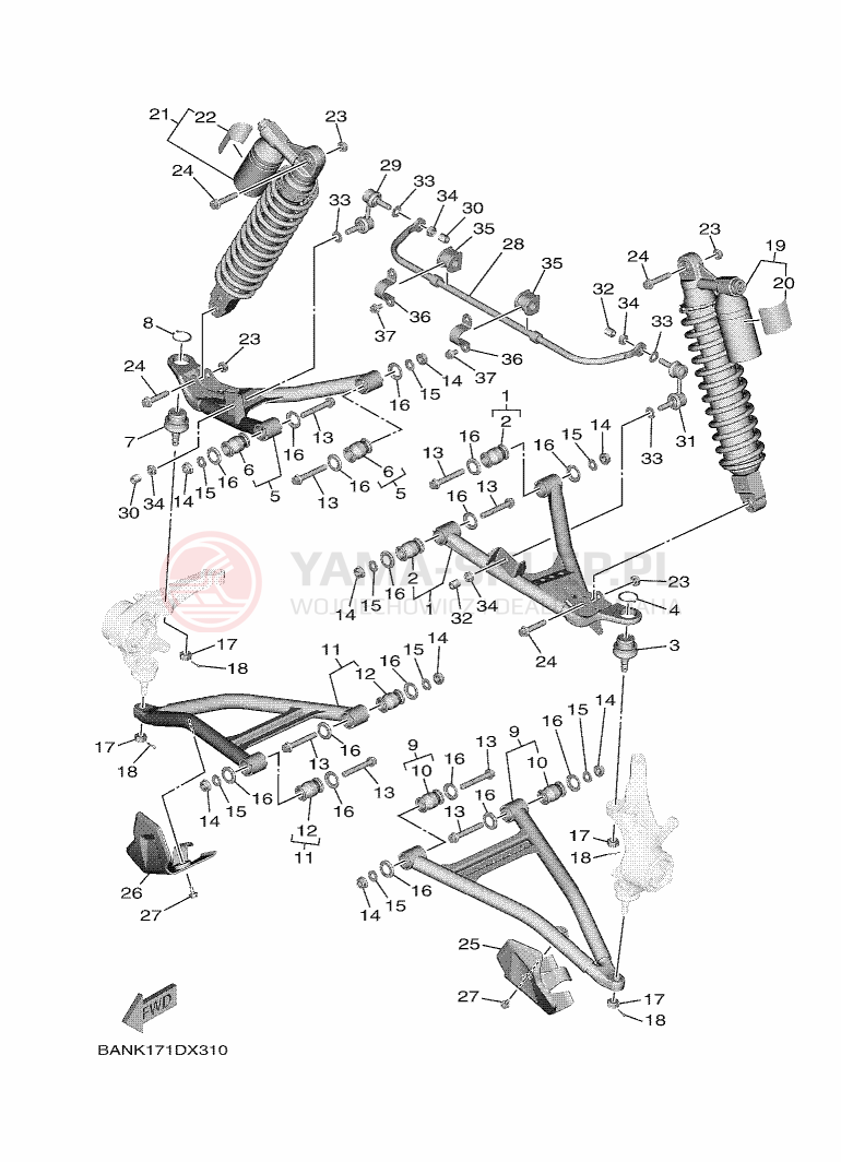 Schemat "Koło przód" do Yamaha WOLVERINE X2 EPS R-SPEC